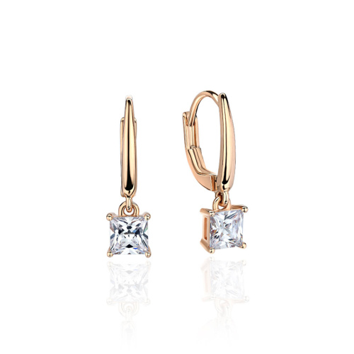 Серьги из красного золота 585 пробы с фианитами 01С1113774