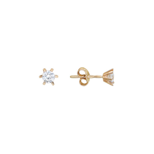 Серьги из красного золота 585 пробы с фианитами 01С115239