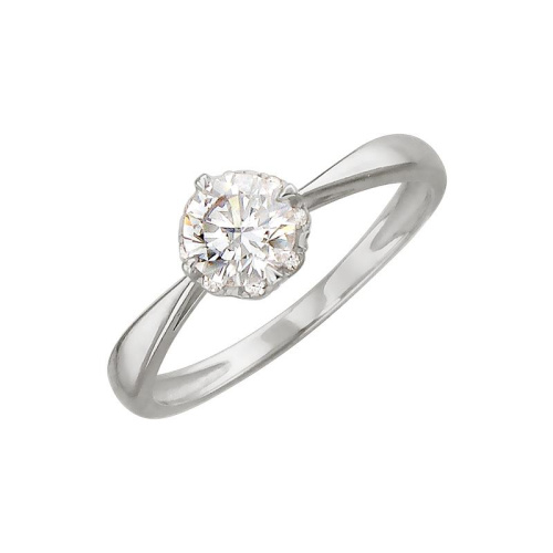 Кольцо из белого золота 585 пробы с фианитами 01К129408