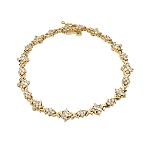 Браслет из желтого золота 750 пробы с бриллиантами 01Б640264