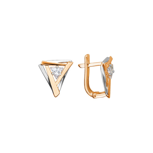 Серьги из красного золота 585 пробы с фианитами 01С1114086Р