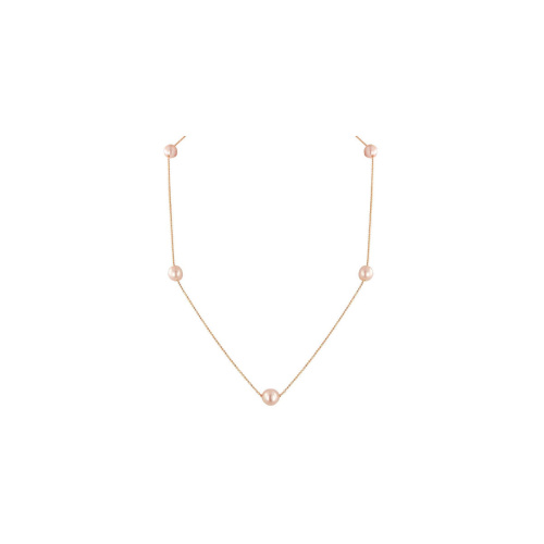 Колье из красного золота 585 пробы с жемчугом 01Л311331-3