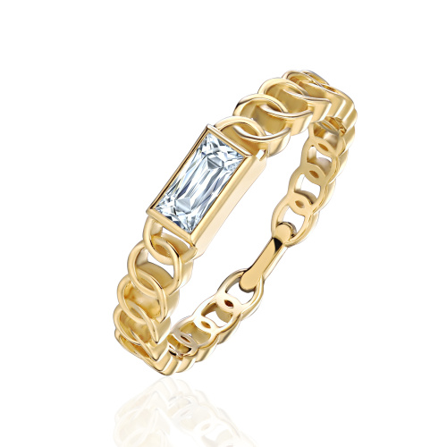 Кольцо из желтого золота 585 пробы с фианитом 01К1316785