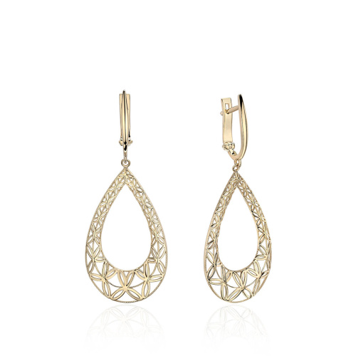 Серьги из желтого золота 585 пробы без вставок 01С0314029