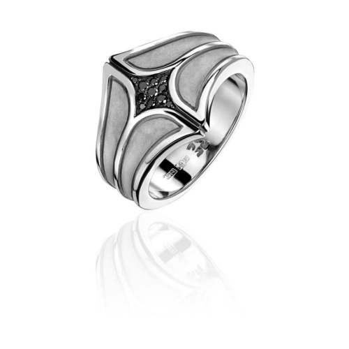 Кольцо из белого золота 585 пробы с бриллиантами 01Т627792Ч