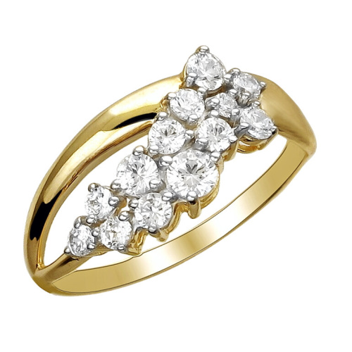 Кольцо из желтого золота 585 пробы с фианитом 01К1313306Р