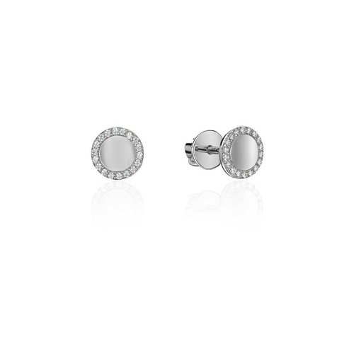 Серьги из белого золота 585 пробы с фианитами 01С1213919