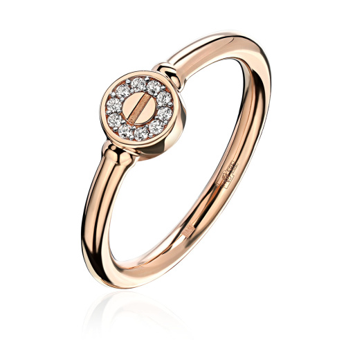 Кольцо из красного золота 585 пробы с фианитами 01К1115126Р