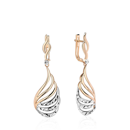 Серьги из красного золота 585 пробы без вставок 01С7113665Р