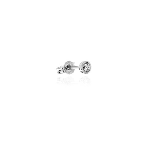 Серьга одиночная из белого золота 585 пробы с фианитом 01С126134