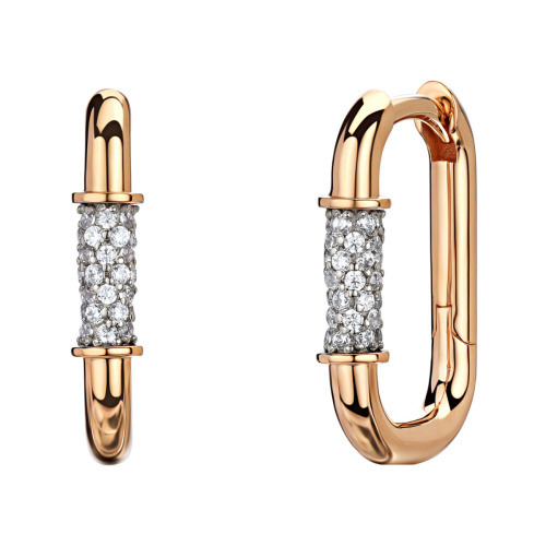 Серьги из красного золота 585 пробы с фианитами 01С1116001Р