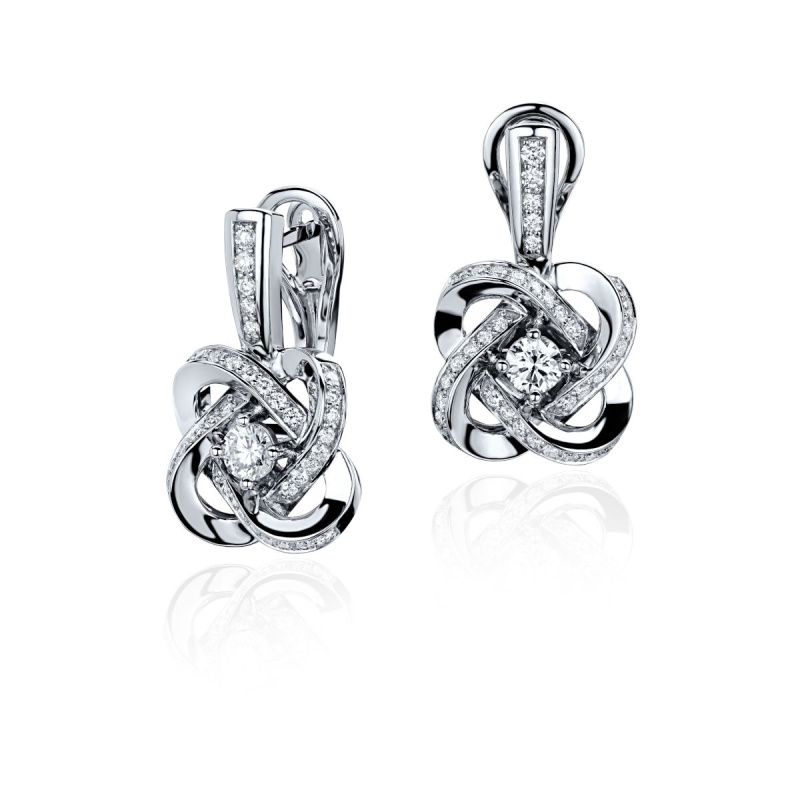 Серьги из белого золота 585 пробы с бриллиантами 01С6214160