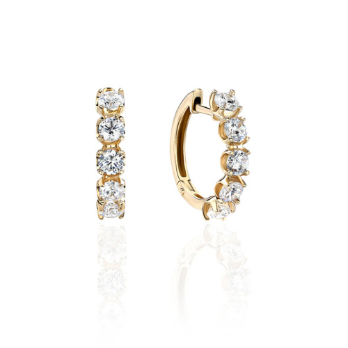 Серьги из желтого золота 585 пробы с фианитами 01С1313731