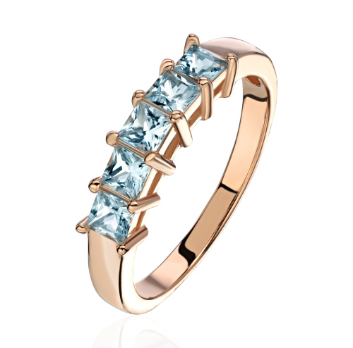 Кольцо из красного золота 585 пробы с топазами 01К3115069-3