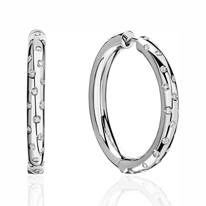 Серьги из белого золота 585 пробы с бриллиантами 01С6212214