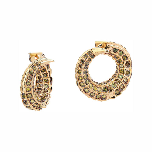 Серьги из желтого золота 585 пробы с турмалинами и бриллиантами 01С6314436-1