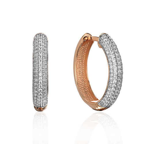 Серьги из красного золота 585 пробы с фианитами 01С1116002Р