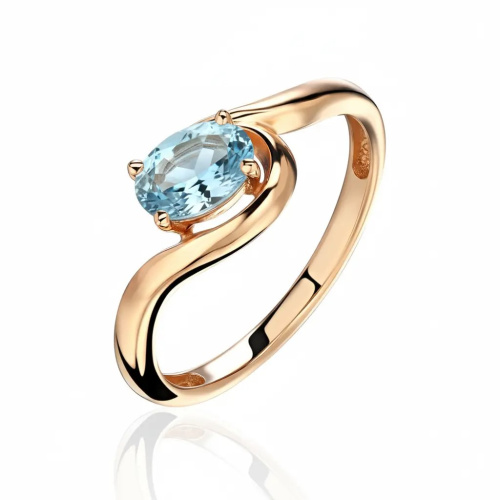 Кольцо из красного золота 585 пробы с топазом 01К3116446-1