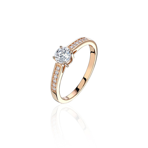 Кольцо из красного золота 585 пробы с фианитами 01К1114877