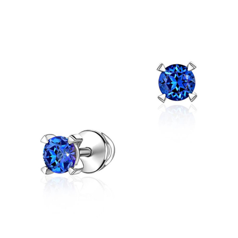 Серьги из белого золота 585 пробы с топазами 01С3212346-1