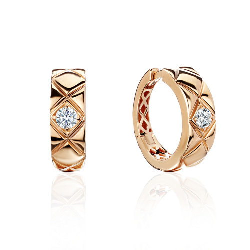 Серьги из красного золота 585 пробы с фианитами 01С1116417