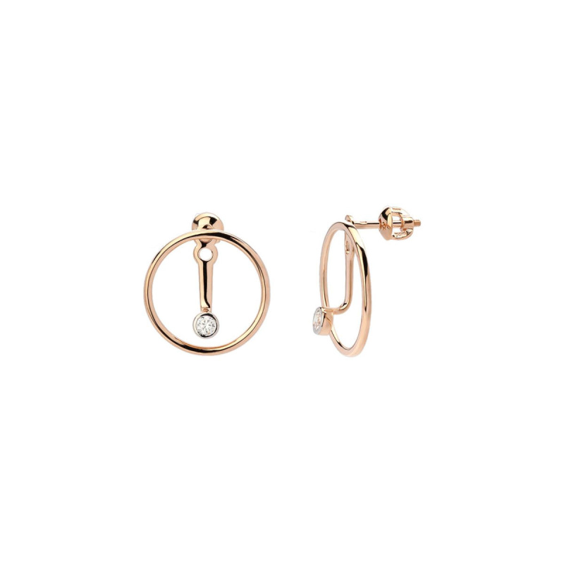 Серьги из красное золота 585 пробы с фианитами 01С1113023Р