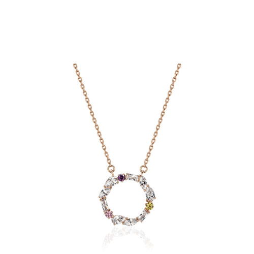 Колье из красного золота 585 пробы с фианитами 01Л212142-1