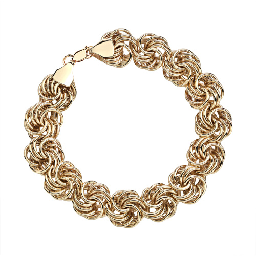 Браслет из желтого золота 585 пробы без вставок 01Б033190