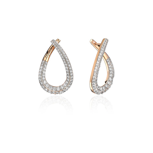 Серьги из красного золота 585 пробы с фианитами 01С1114879Р