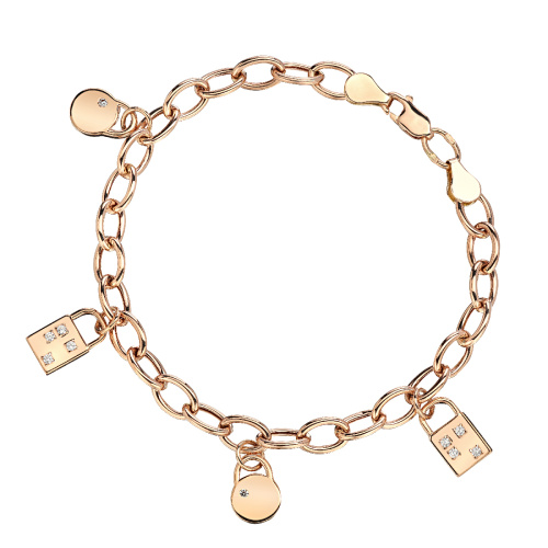 Браслет из красного золота 585 пробы с фианитами 01Б1121031