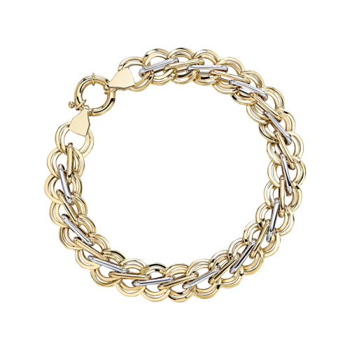 Браслет из комбинированного золота 585 пробы без вставок 01Б0621095Ж