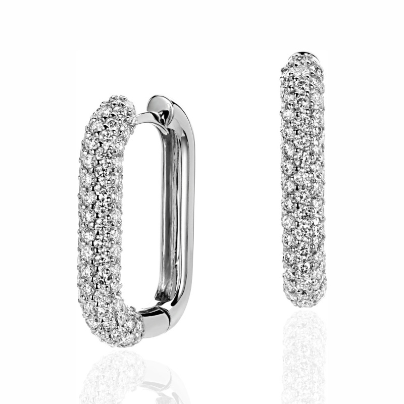 Серьги из белого золота 585 пробы с бриллиантами 01С6213627