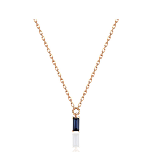 Колье из красного золота 585 пробы с наносапфиром 01Л212392-1