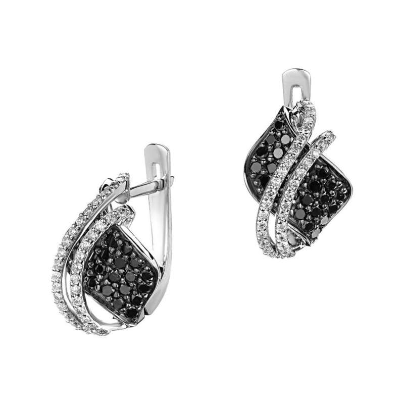 Серьги из белого золота 585 пробы с бриллиантами 01С6214595