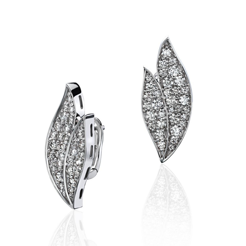 Серьги из белого золота 750 пробы с бриллиантами 01С6714461