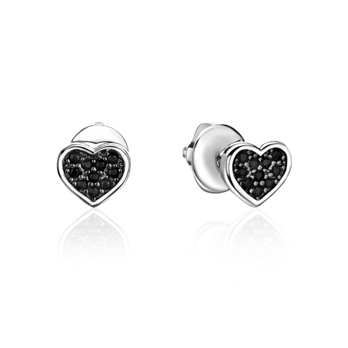 Серьги из белого золота 585 пробы с фианитами 01С2215318ЧР-1