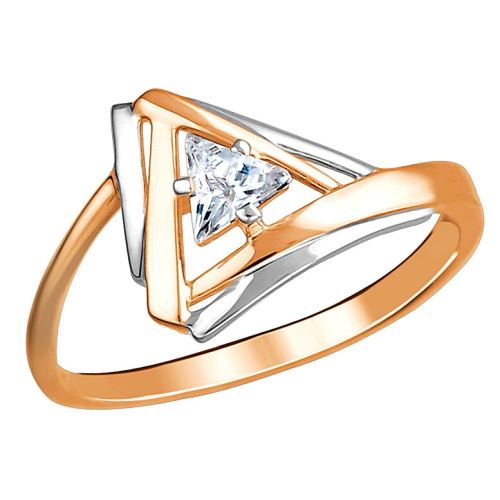 Кольцо из красного золота 585 пробы с фианитом 01К1114086Р