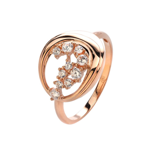 Кольцо из красного золота 585 пробы с фианитами 01К1114463