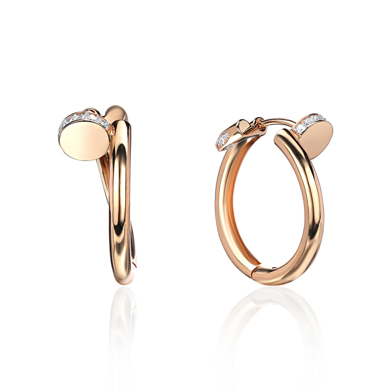 Серьги из красного золота 585 пробы с фианитами 01С1114116Р