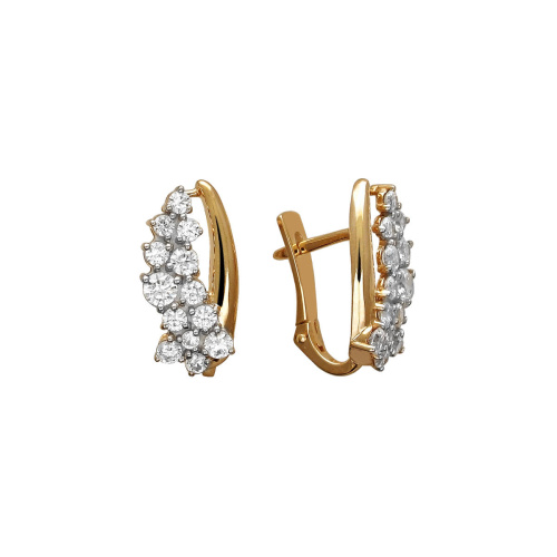 Серьги из красного золота 585 пробы с фианитами 01С1113306Р