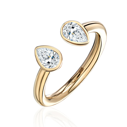 Кольцо из желтого золота 585 пробы с фианитом 01К1315152