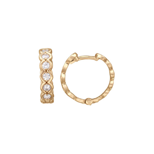 Серьги из красного золота 585 пробы с фианитами 01С116920