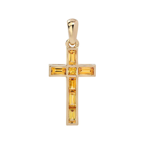 Подвеска из желтого золота 585 пробы с сапфирами 01Р531200-3