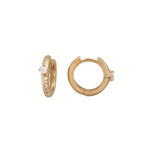 Серьги из красного золота 585 пробы с фианитами 01С115828