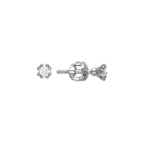 Серьги из белого золота 585 пробы с фианитами 01С126782