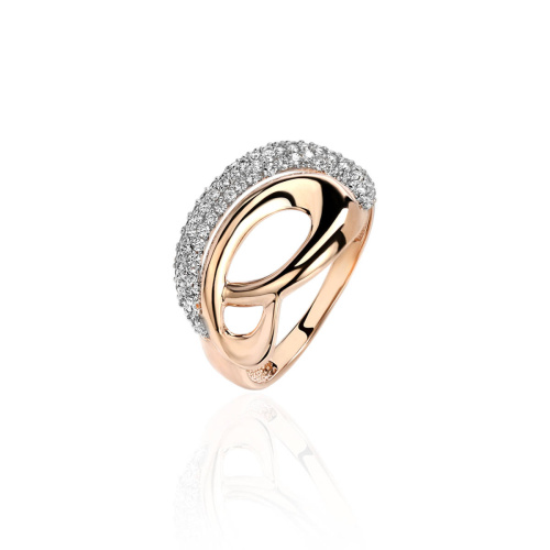 Кольцо из красного золота 585 пробы с фианитами 01К1114218Р