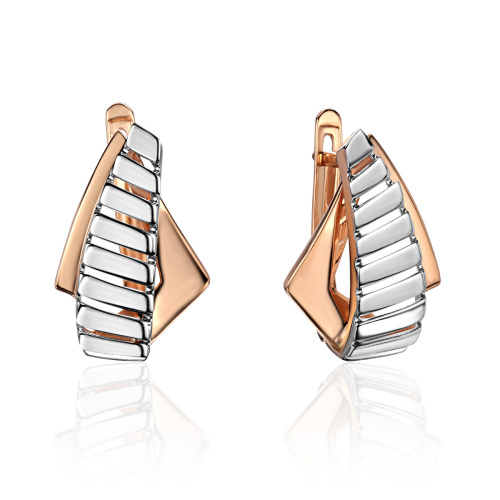 Серьги из красного золота 585 пробы без вставок 01С0116901Р