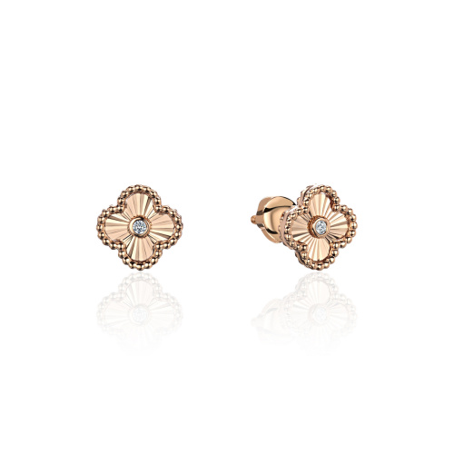 Серьги из красного золота 585 пробы с фианитами 01С1116335