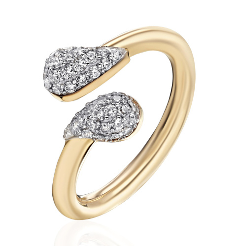 Кольцо из желтого золота 585 пробы с фианитами 01К1315187Р