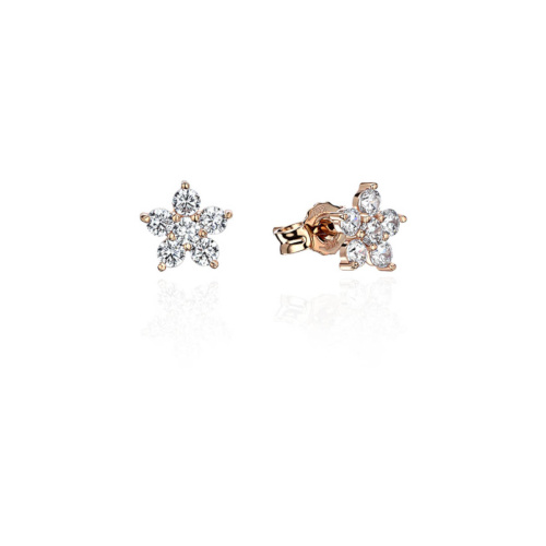 Серьги из красного золота 585 пробы с фианитами 01С115301